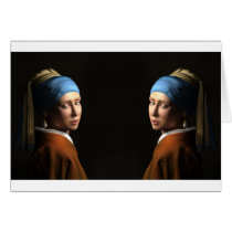 TWIN GIRLS WITH A PEARL EARRING cards by ReneBui TWIN GIRLS WITH A PEARL EARRING cards