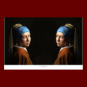 TWIN GIRLS WITH A PEARL EARRING posters