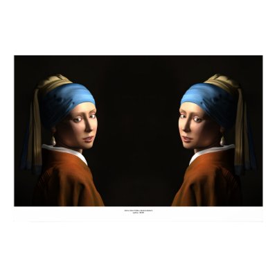 TWIN GIRLS WITH A PEARL EARRING PRINT by ReneBui
