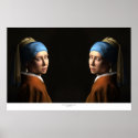 TWIN GIRLS WITH A PEARL EARRING posters