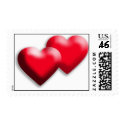 Twin Hearts Love postage by ezstuff Twin Hearts Love postage