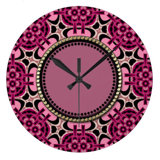 Twin Lights Hot Pink Geometric Art Wall Clock Zazzle