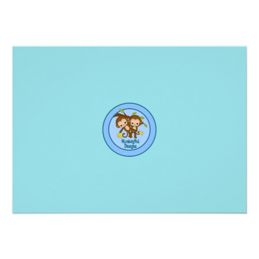 TWIN Monkeys Baby Shower Invitations BLUE MM2