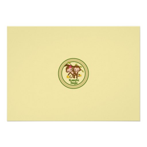 TWIN Monkeys Baby Shower Invitations BOY GIRL