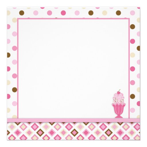 Twin Monkeys & Ice Cream Sundae Birthday Personalized Invitation