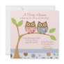 Twin Owl Baby Shower Invitation