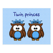 twin owl princes post card