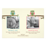 Twin Owls (Boy & Girl) Birth Announcements invitations