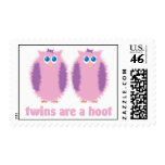 Twin Owls Pink postage