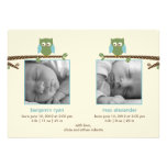 Twin Owls (Twin Boys) Birth Announcements invitations