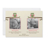 Twin Owls (Twin Girls) Birth Announcements