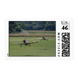Twin P-51 Mustangs Taking Off Postage