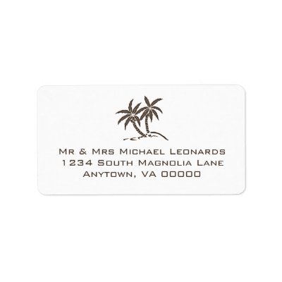 Twin Palm Tree RSVP Address Labels