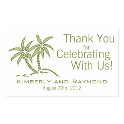 Twin Palm Trees Rectangle Stickers