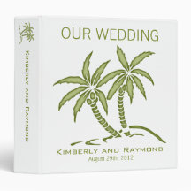 Twin Palm Trees Wedding Memories Binder