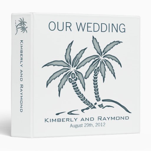 Twin Palm Trees Wedding Memories Binder Zazzle