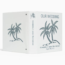 Twin Palm Trees Wedding Memories Binder