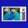 Twin Parrott Postage Stamp