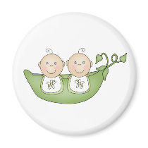 Twin Peas in a Pod magnets by new_baby Twin Peas in a Pod magnets