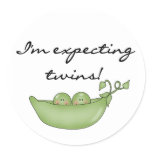 Twin Peas in a Pod Round Stickers