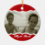 Twin Photo Red Christmas Tree Ornament
