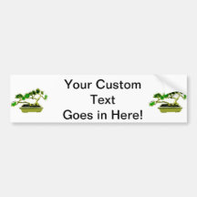 Twin Pine Bonsai Rectangle Pot Bumper Stickers