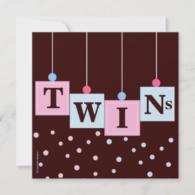 Pink Baby Blocks on Twin Pink Blue Blocks Boy And Girl Baby Shower Invitation From Zazzle