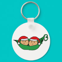 Twin Pod Christmas Graphic keychains by Scrappintwins Twin Pod Christmas Graphic keychains