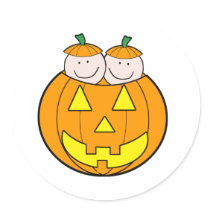 Twin Pumpkin Babies Graphic stickers by Scrappintwins Twin Pumpkin Babies Graphic stickers