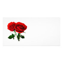 Twin Red Roses Personalized Photo Card