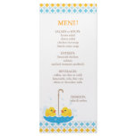Twin Rubber Duckies Baby Shower Menu rack cards