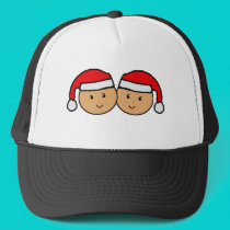 Twin Santa Hat Graphic hats