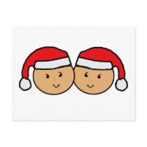 Twin Santa Hat Graphic postcards by Scrappintwins Twin Santa Hat Graphic postcards