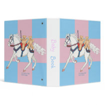 Twin Teddy Bears on Carousel Horse Binder by starhorsepax Twin Teddy Bears on Carousel Horse Binder
