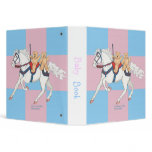 Twin Teddy Bears on Carousel Horse Binder