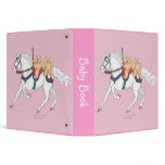 Twin Teddy Bears on Carousel Horse Binder