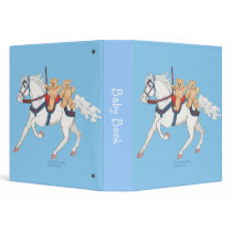 Twin Teddy Bears on Carousel Horse Binder by starhorsepax Twin Teddy Bears on Carousel Horse Binder