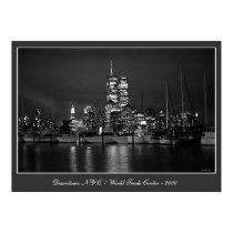 Twin Towers by Night poster print