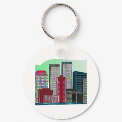 Twin Towers OIL PAINTING #1 Keychains by gailg1957
