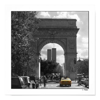 Twin Towers through Washington Square Poster