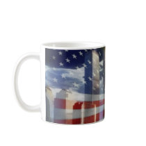 Twin Towers Wrapped in Flag mugs