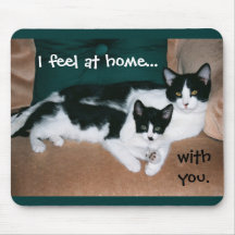 Twin tuxedo cats mousepad