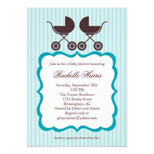 Twin Unisex Baby Shower Invitation