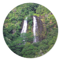 Twin Waterfalls Round Stickers