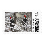 Twin Woodpeckers - Stamp