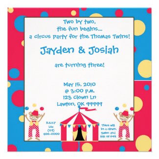 twinbday. Two by two, the fun begins... Personalized Invitation