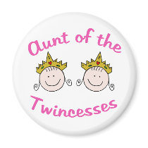Twincess Aunt magnets by Scrappintwins Twincess Aunt magnets