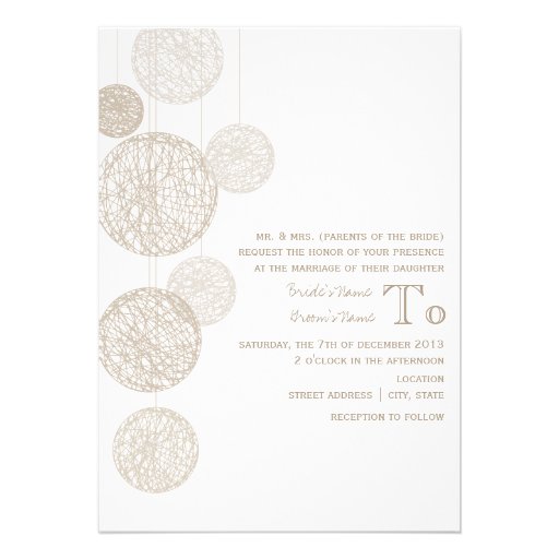 Twine Globes Wedding Invite From Bride's Parents