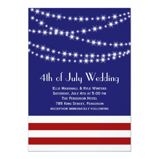 twinkle lights 4th of july wedding invitation zazzle july 4th wedding invitations