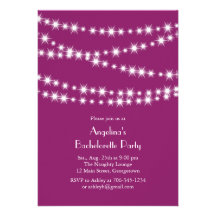 Twinkle Lights Bachelorette Party magenta Announcements